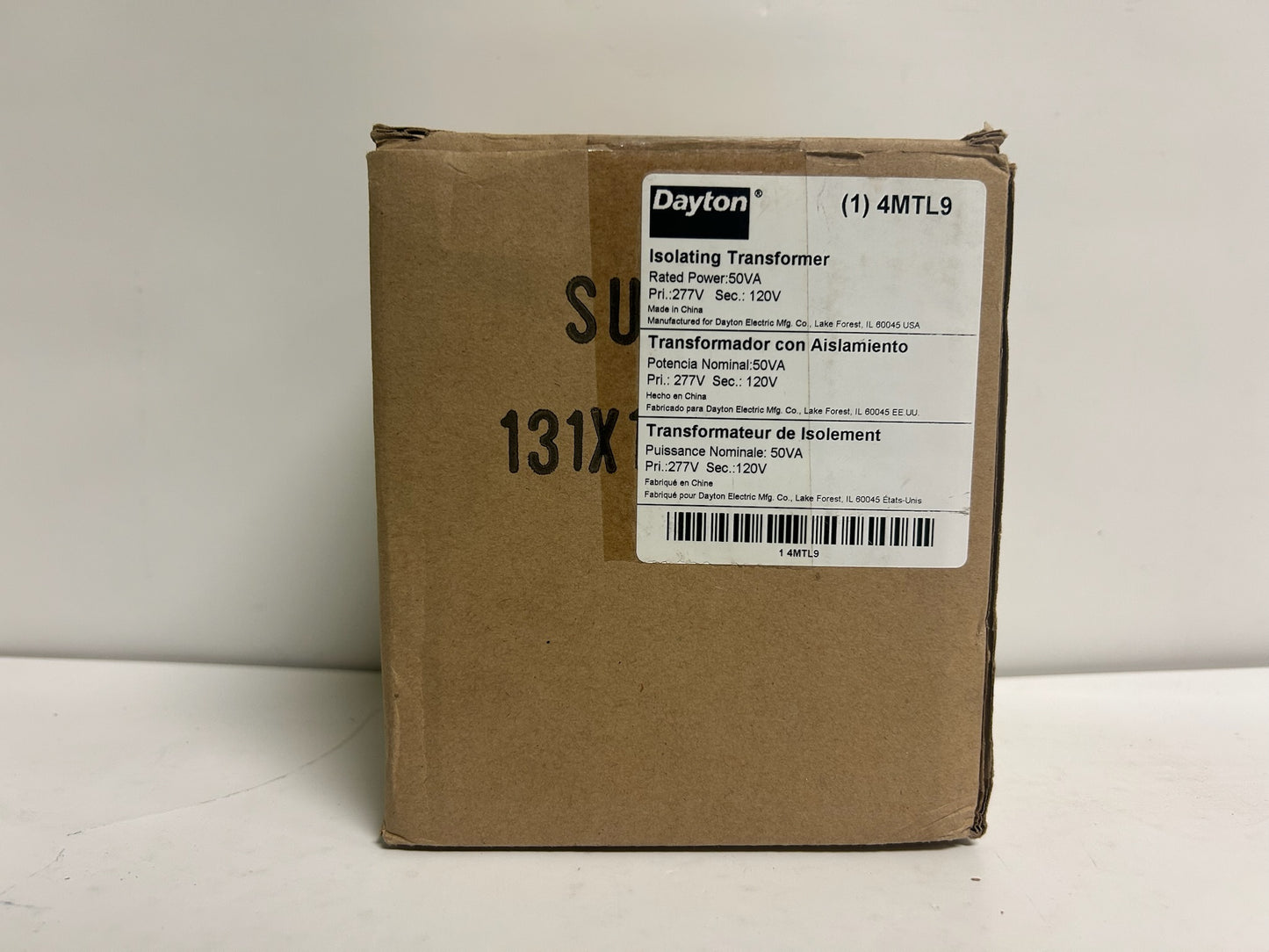 3 Pk Dayton 4MTL9 Isolating Control Transformer, 50VA, 277VAC In, 120VAC Out