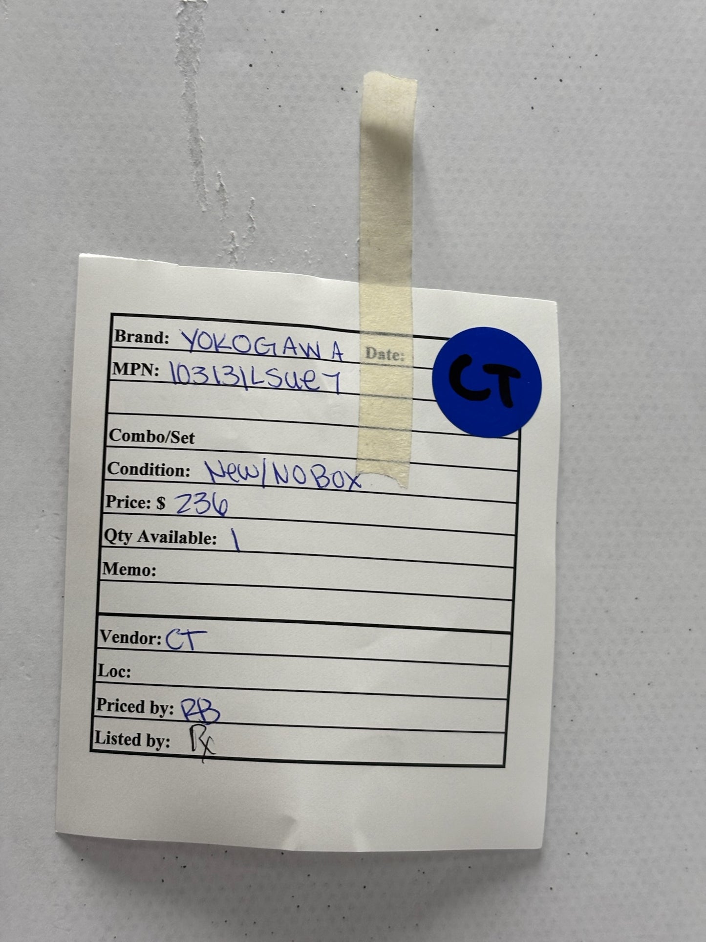Yokogawa 103131LSUE7/P AB40 SWB AC Ammeter Panel Mount Instrument
