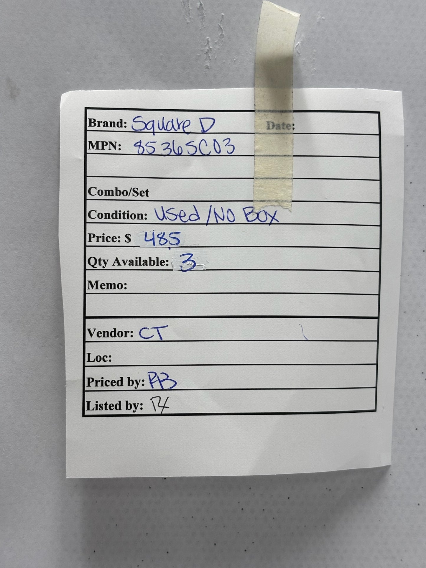 Square D 8536SC03 Fusible Safety Switch 30 A Type Safety with Cover