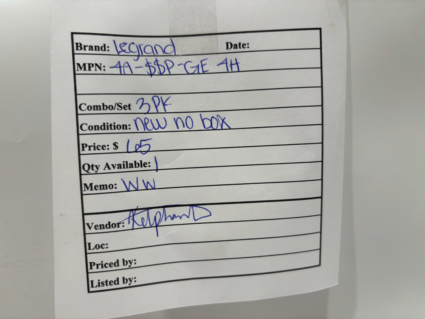 New No Box 3PK Legrand 4A-SSP-GE4H 4 in Straight Splice Kit