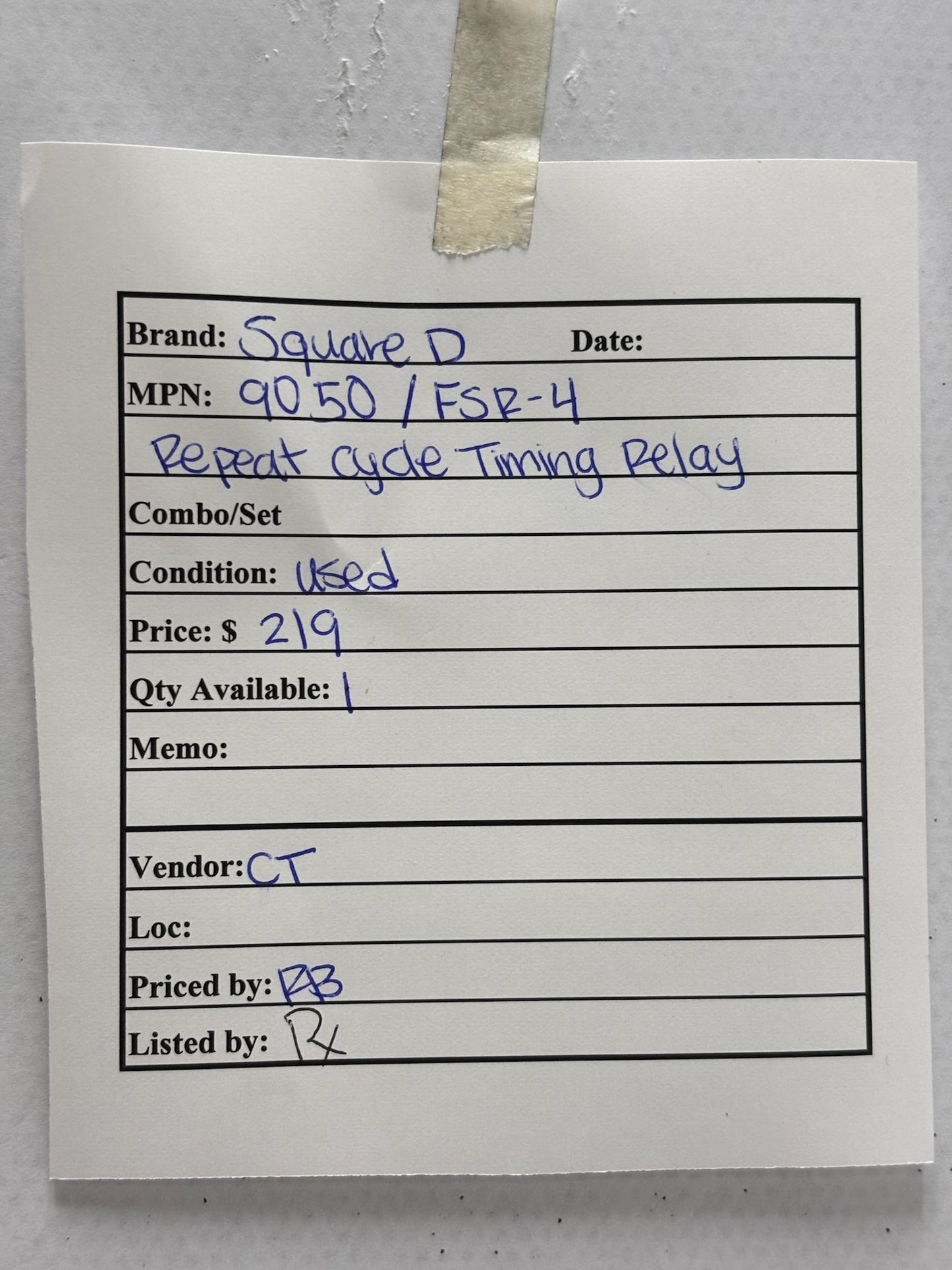 Square D 9050/FSR-4 Repeat Cycle Timing Relay Adjustable Timer Control