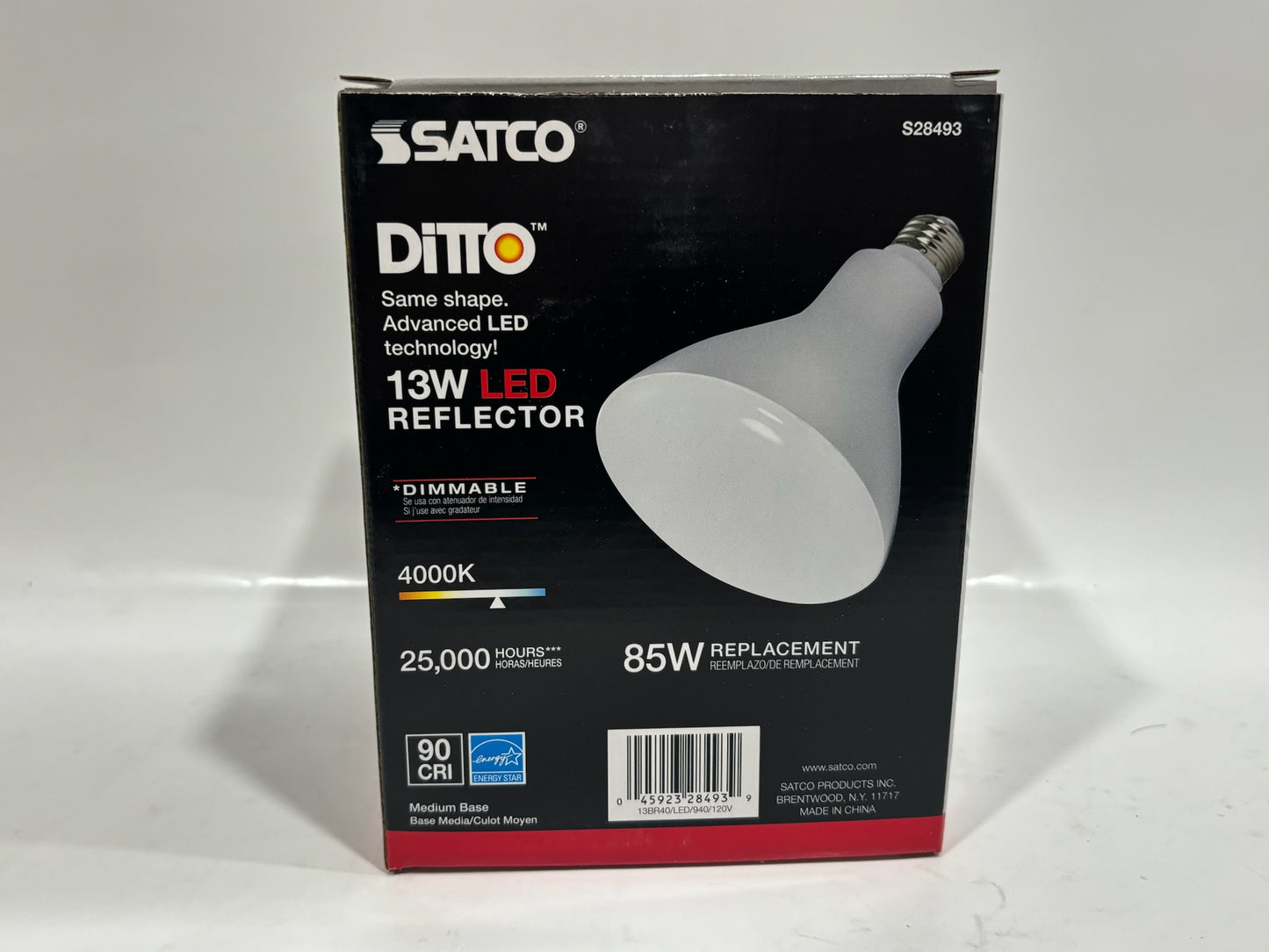 New 6PK SatCo S28493 Dimmable 13W LED Reflector 85W Medium Base