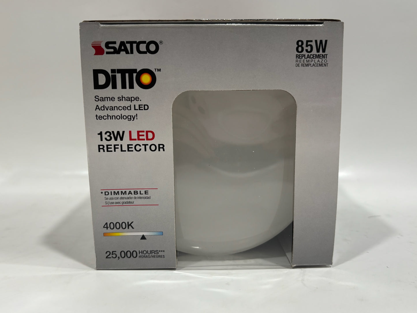 New 6PK SatCo S28493 Dimmable 13W LED Reflector 85W Medium Base