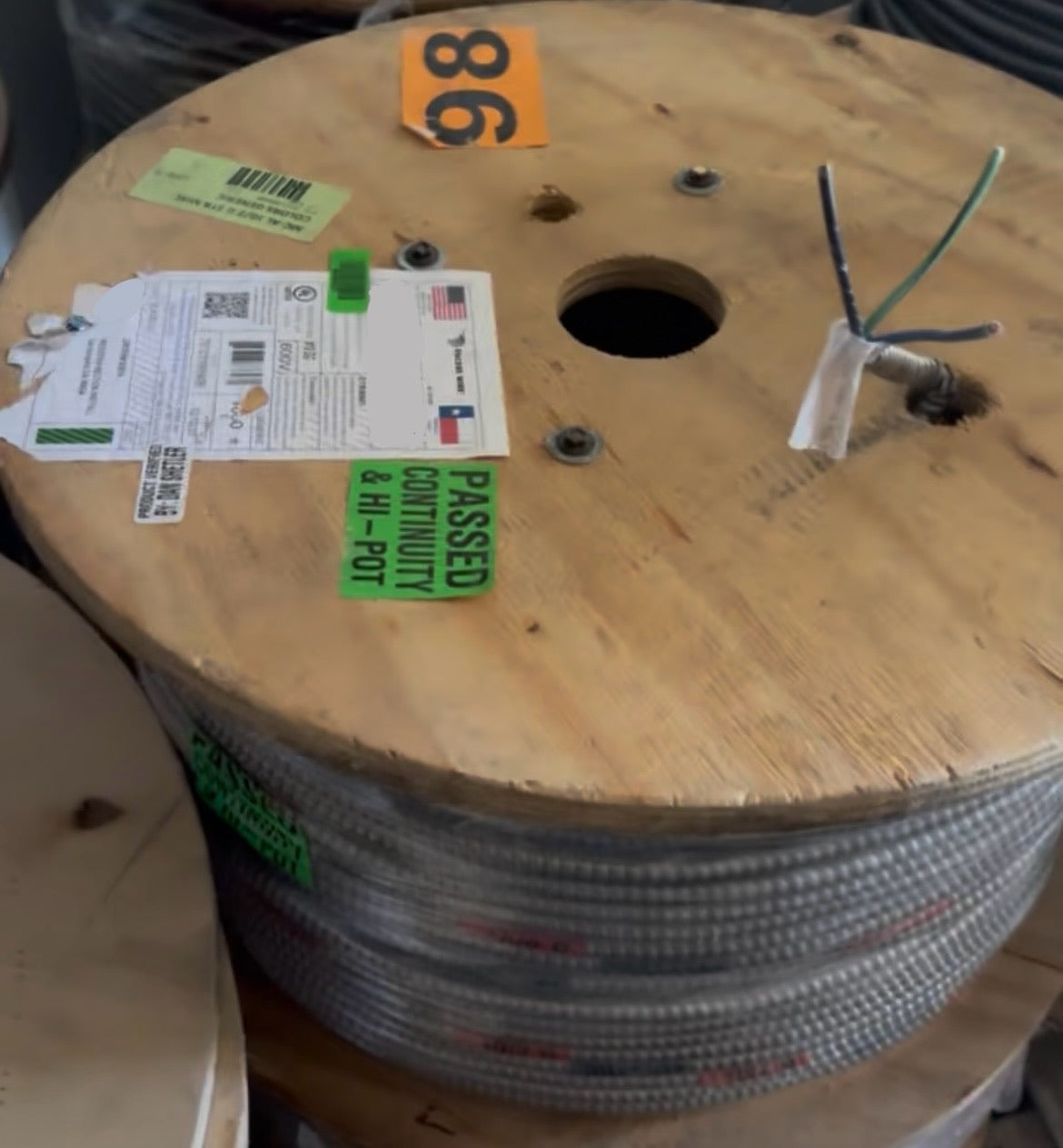 6000ft MC-Steel Cable 10/2 Strand Copper - Black, Blue Conductors (1000' x6)