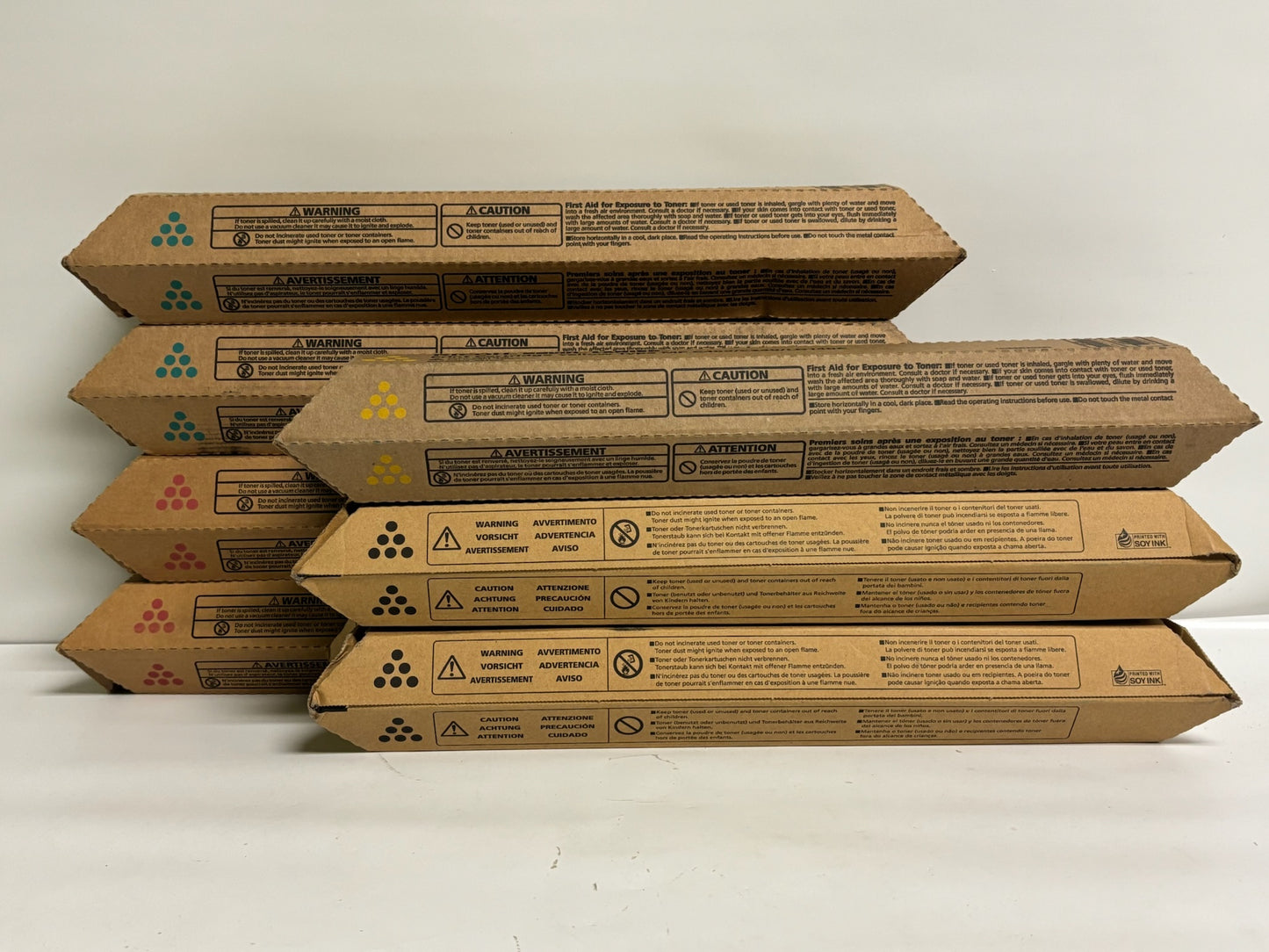 7 OEM Ricoh MPC400, C240, LD140 CMYK Toners 842473, 841725, 841726, 841727