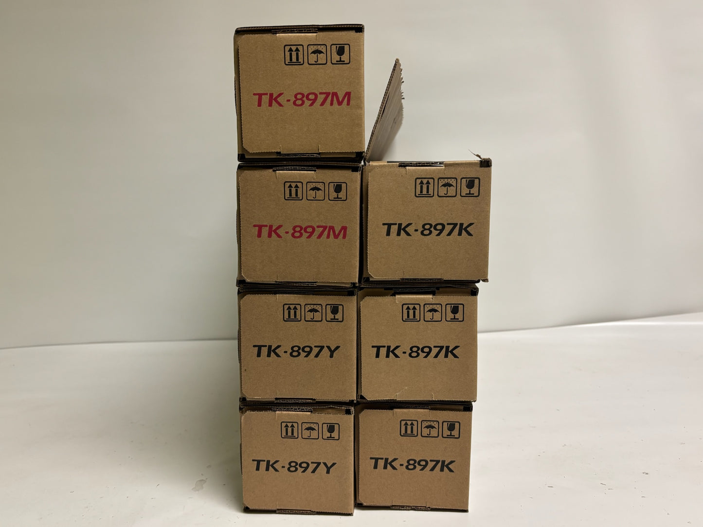 7 Genuine Kyocera TASKalfa 205cv FS-C8520MFP MMYYKKK Toners TK-897, TK897