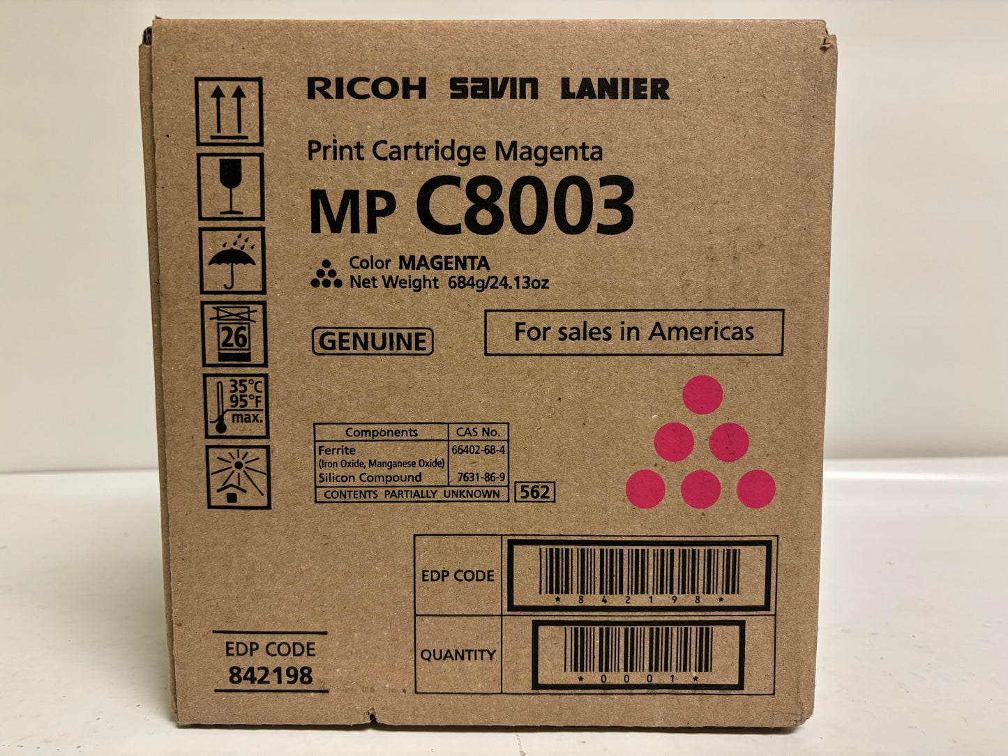New OEM Ricoh MP C8003, C6503 IM C6500,C8000 Magenta Toner 842198