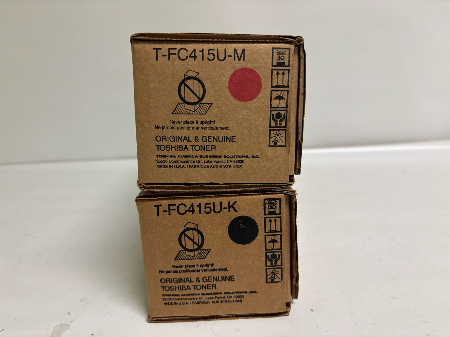 2 New OEM Toshiba E Studio 2515AC,3015AC Magenta & Black Toners T-FC415U