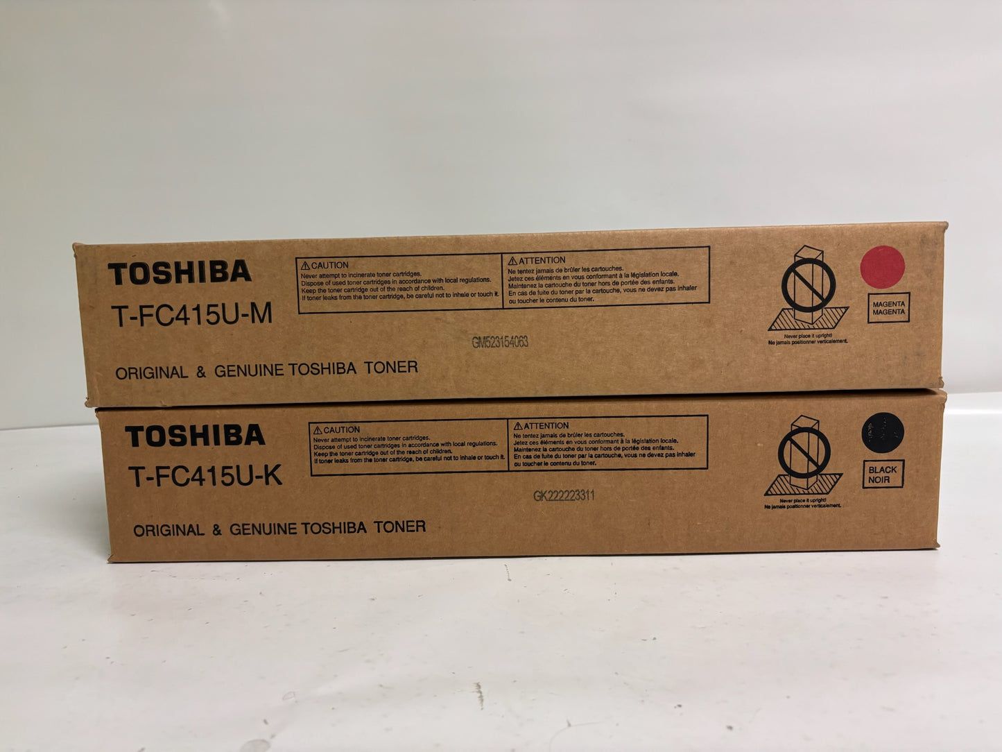 2 New OEM Toshiba E Studio 2515AC,3015AC Magenta & Black Toners T-FC415U