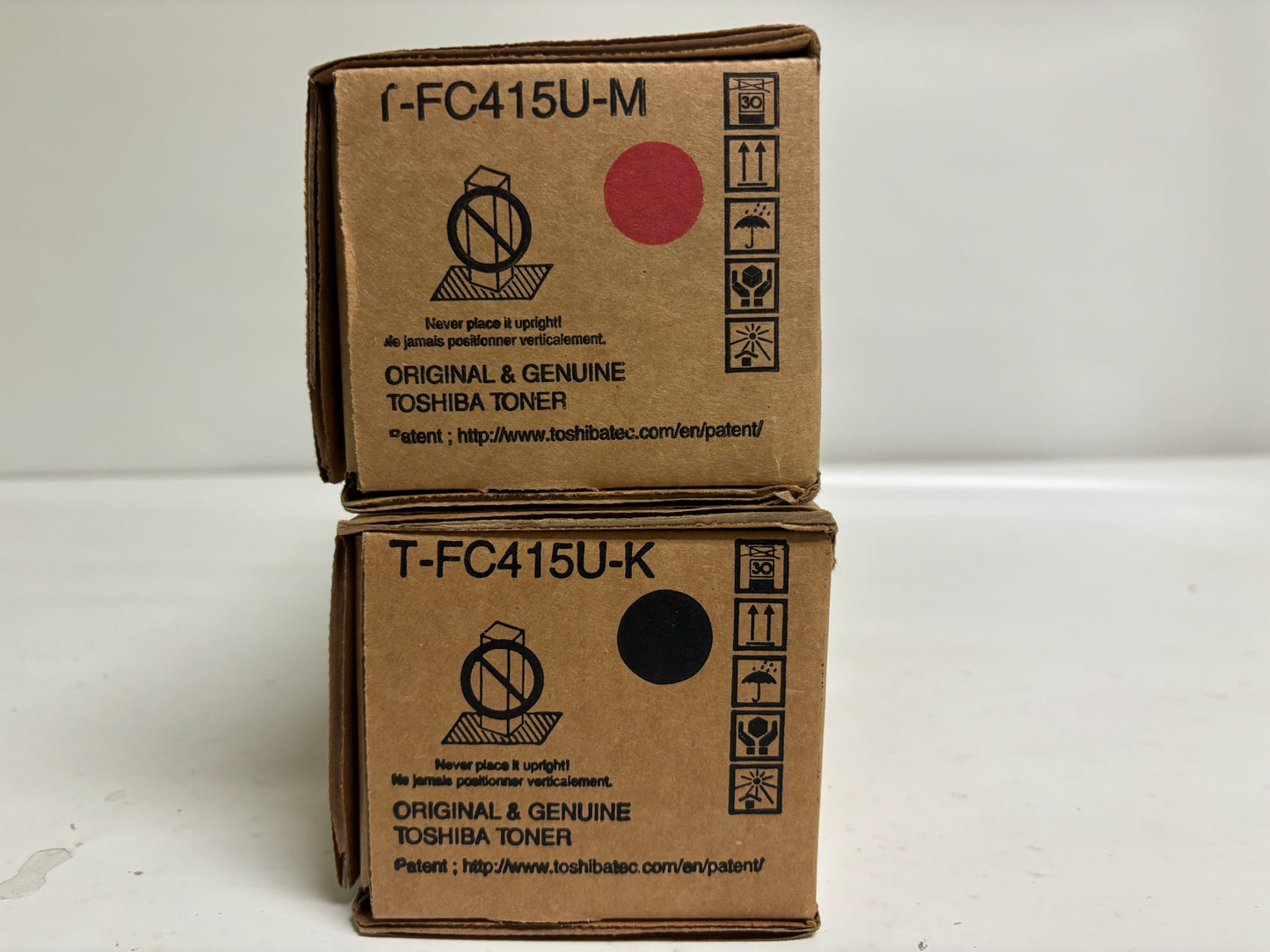 2 New OEM Toshiba E Studio 2515AC,3015AC Magenta & Black Toners T-FC415U