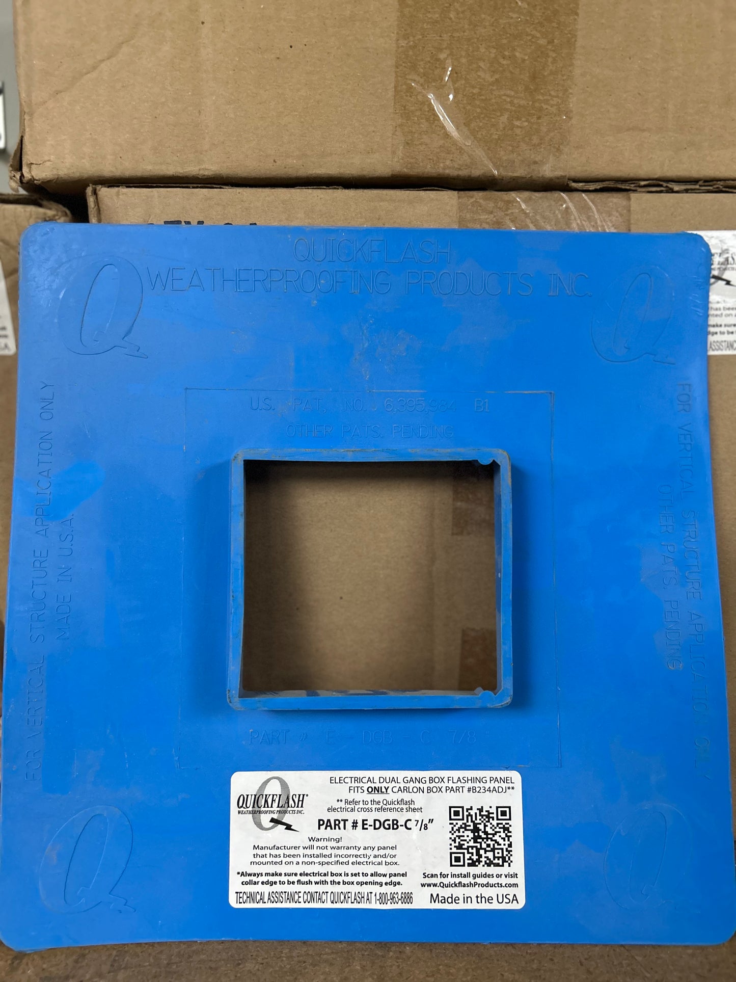 Quickflash E-DGB-C 7/8" ELECTRICAL DUAL GANG BOX FLASHING PANEL (Box 24)