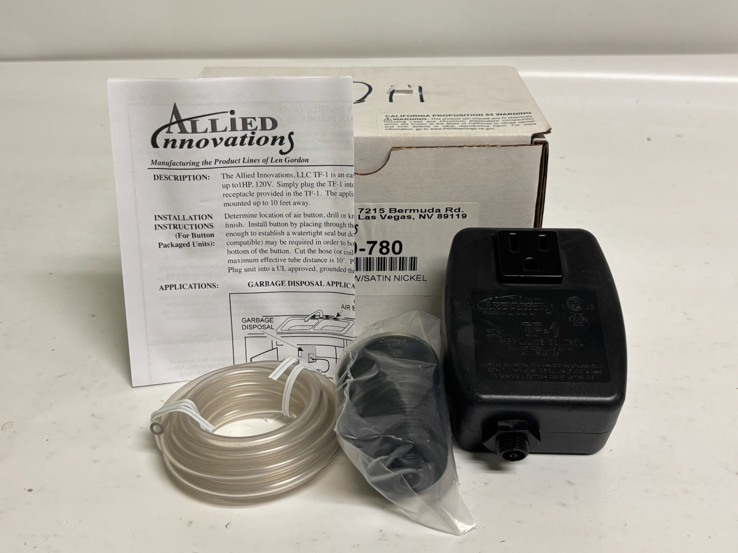 New Allied Innovation TF-1 (910800-780) Appliance Control Safety Switch