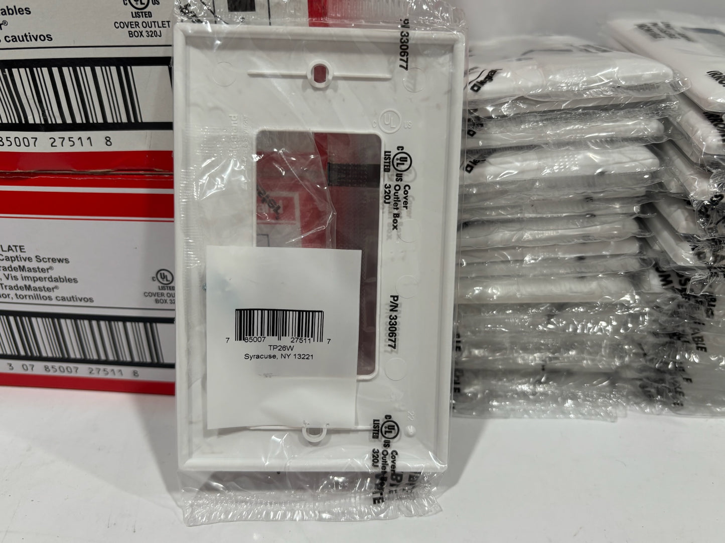 New 160PC Legrand TP26-W 1-Gang Nylon Wall Plate, 1 Decorator Opening