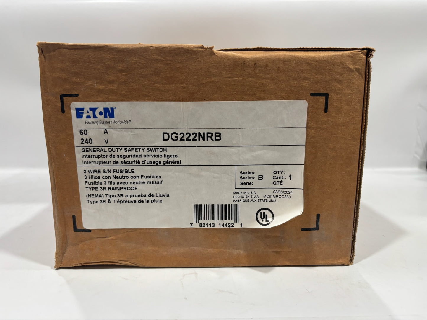 Eaton DG222NRB Gerneral Duty Safety Switch 60A-240V