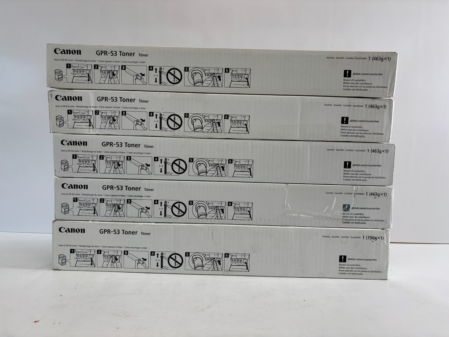 5 Genuine Canon iRA C3325,C3330 Magenta,Yellow & Black Toner GPR53 GPR-53 MMYYK