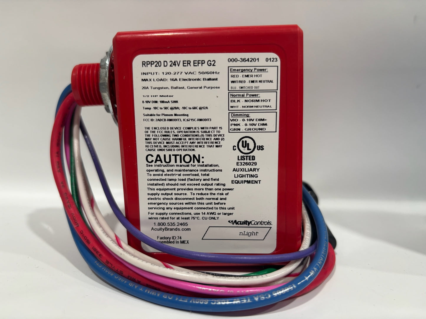 Acuity Rpp20-D-24V-ER-EFP-G2 Occupancy Controlled Dimming