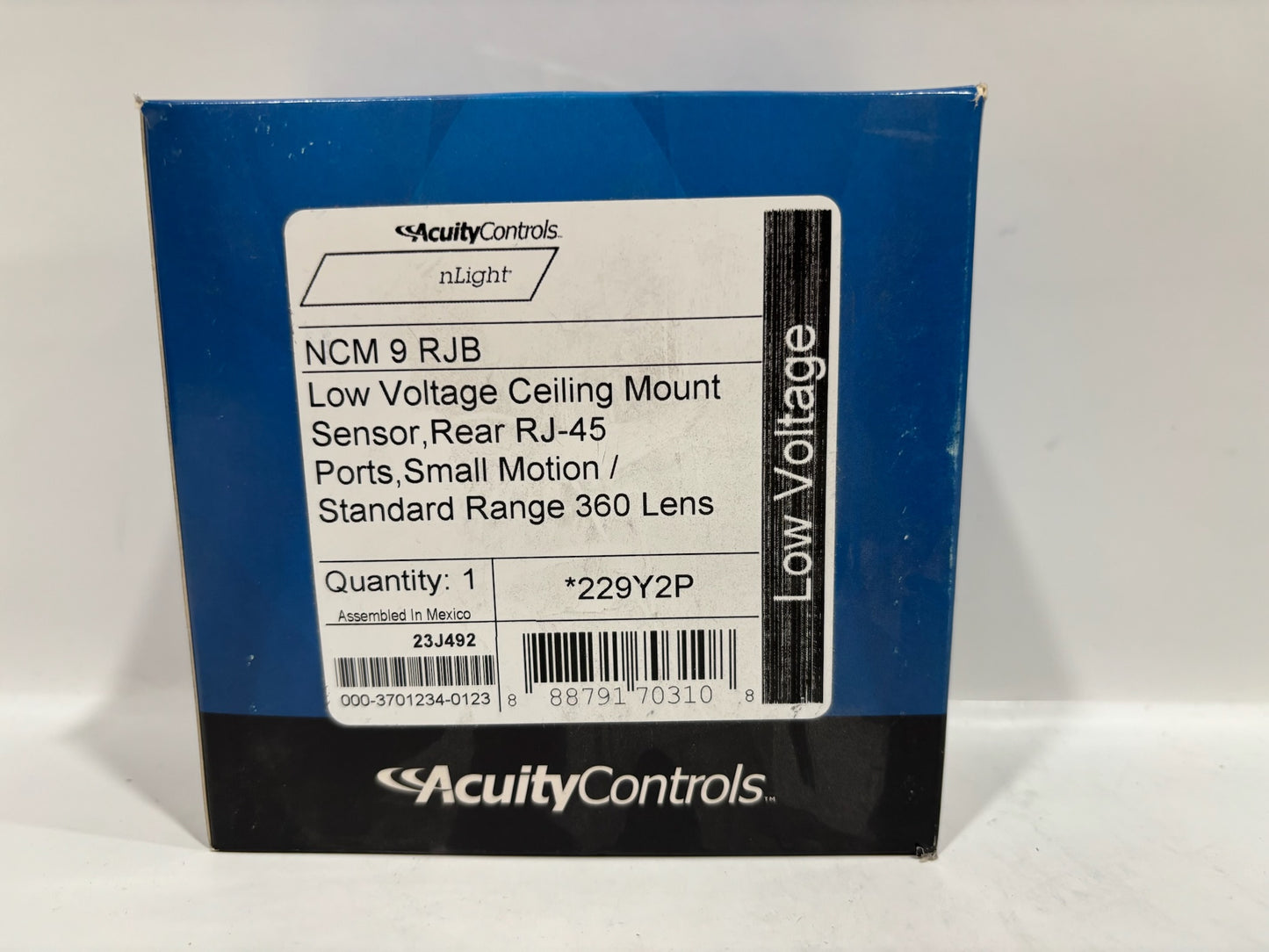 Acuity NCM-9-RJB Low Voltage, Rear RJ-45 Ports 360 Lens Ceiling Mount Sensor