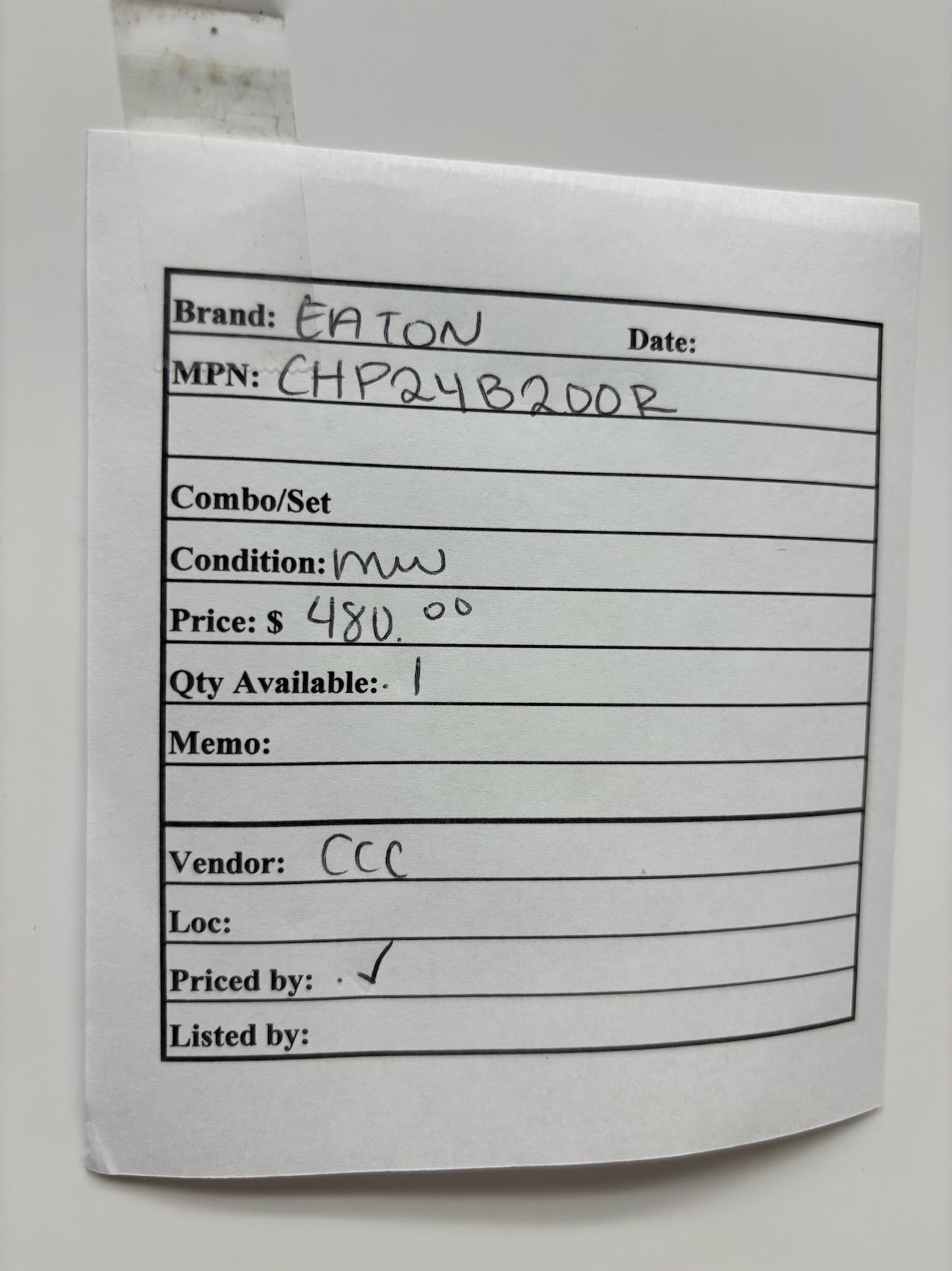 Eaton CHP24B200R Plug On Neutral Design Cutler-Hammer Series 200 AMP