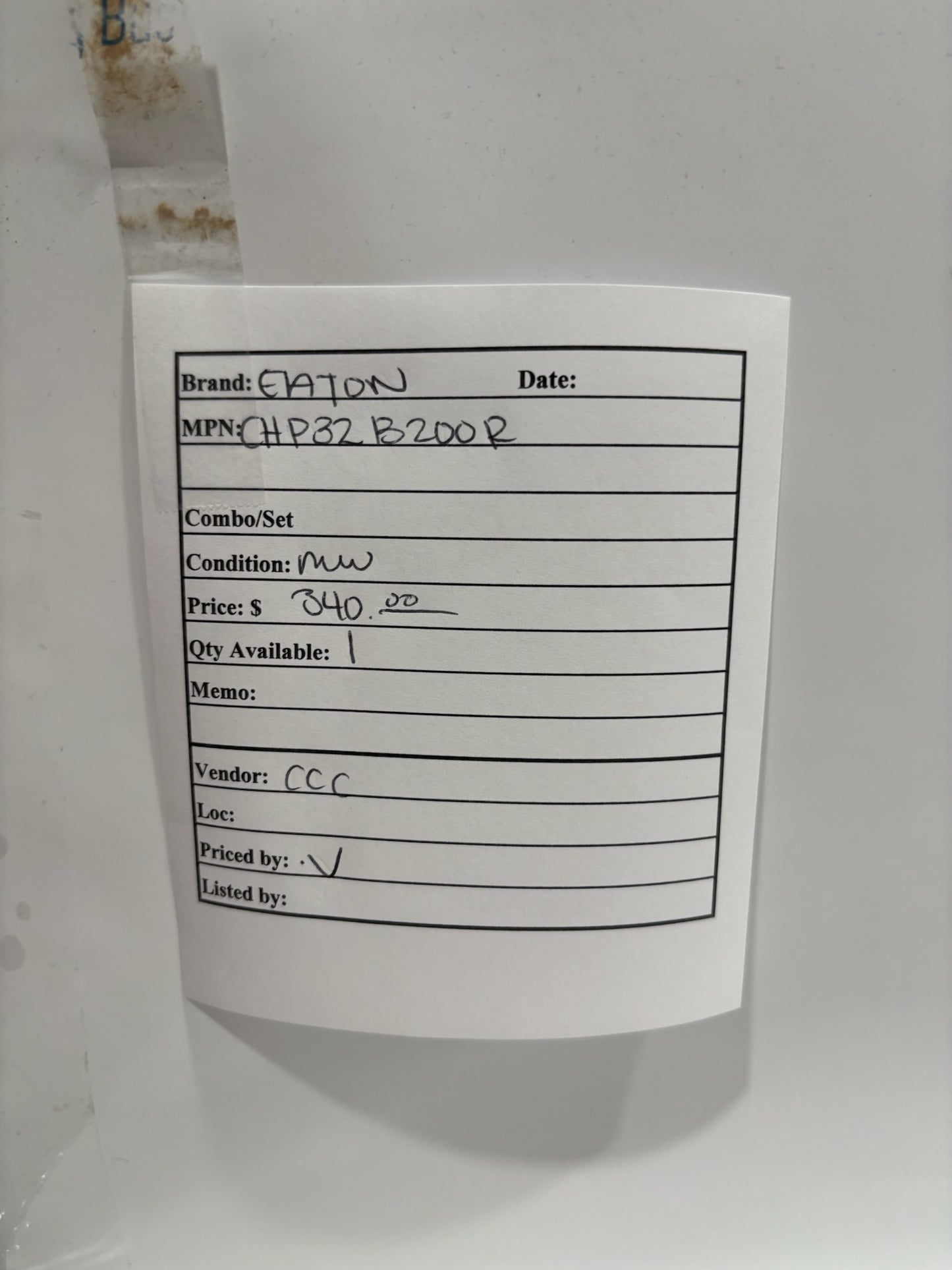 Eaton CHP32B200R Cutler-Hammer Plug-On Neutral Design Series 200 AMP