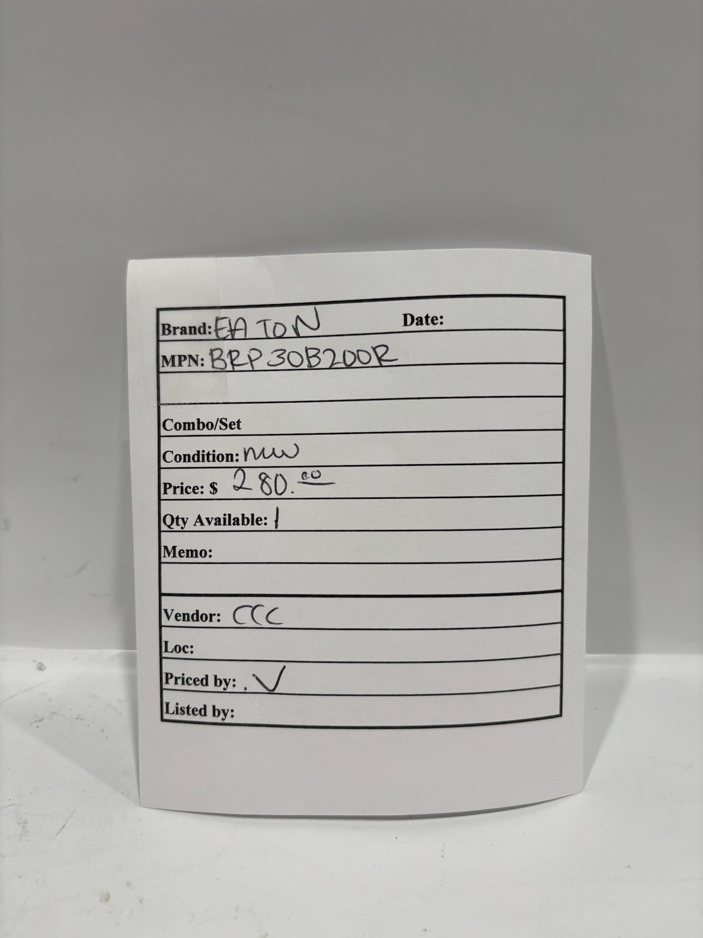 Eaton BRP30B200R Cutler-Hammer Series Plug On Neutral Design 200 AMP