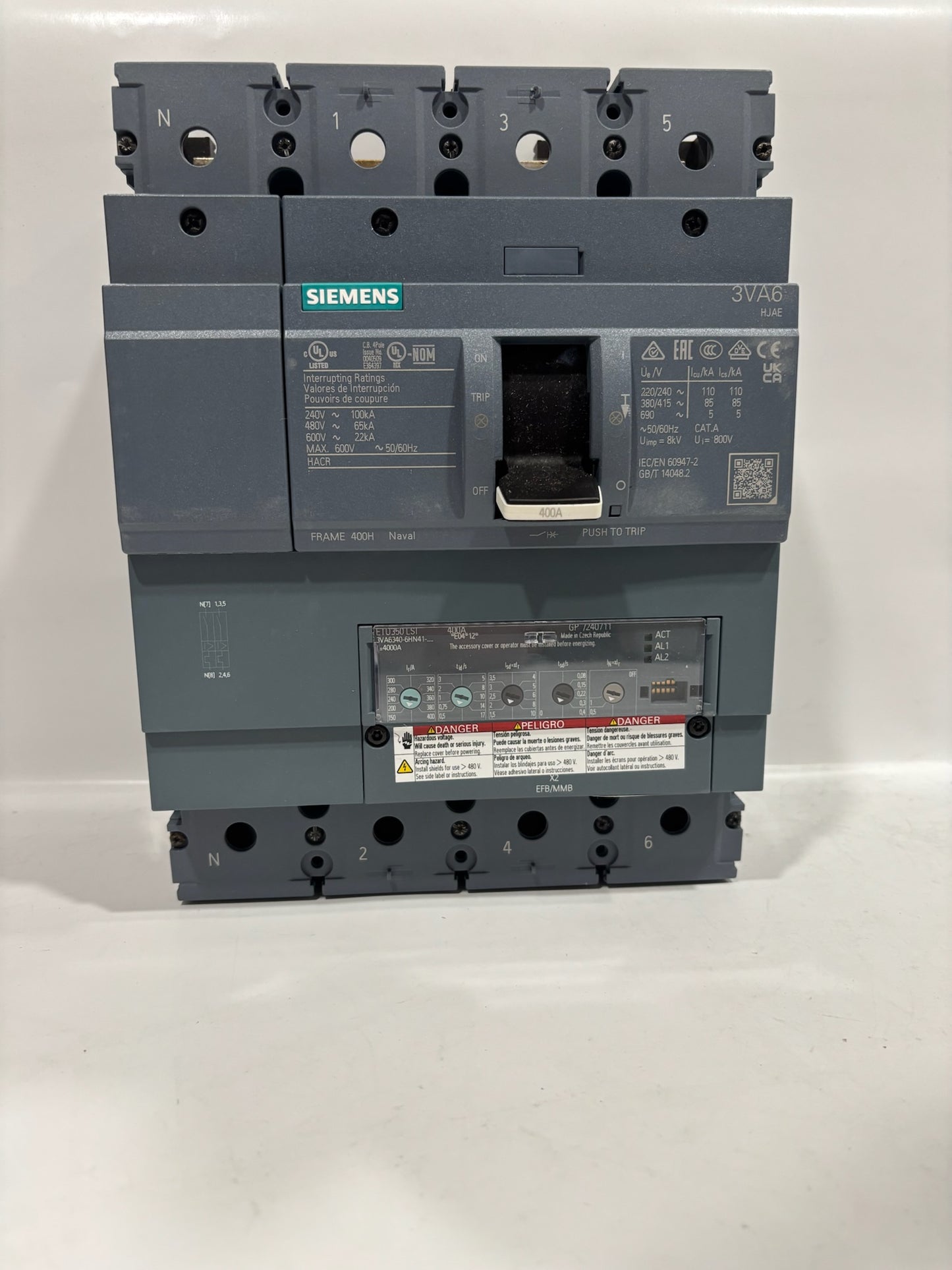 SIEMENS 3VA6340-6HN41-0AA0 Molded Case Circuit Breaker 400A-600V