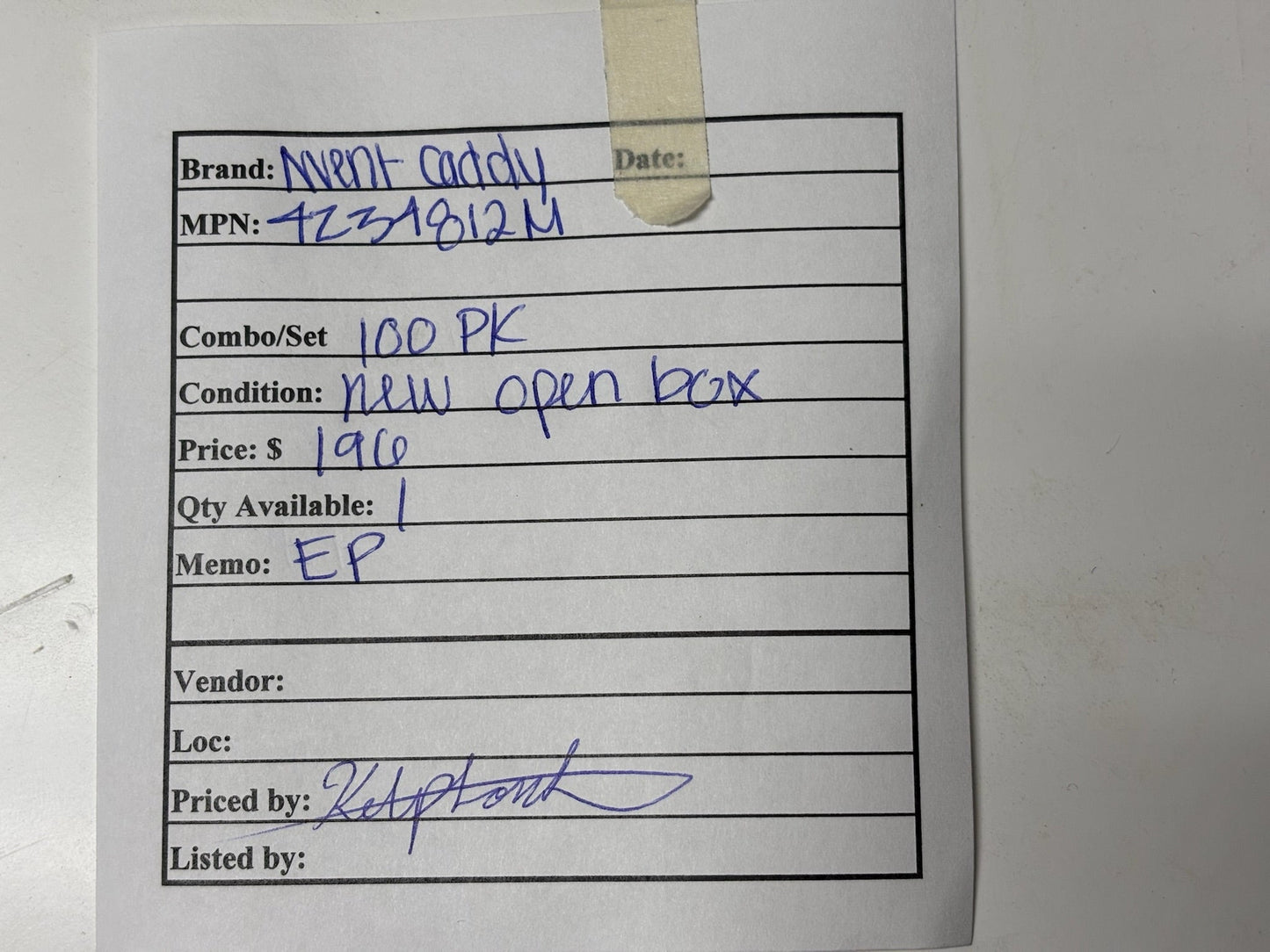 100 PK nVent CADDY 4Z34812M Snap-Close Clip – For 1/2" & 3/4" EMT