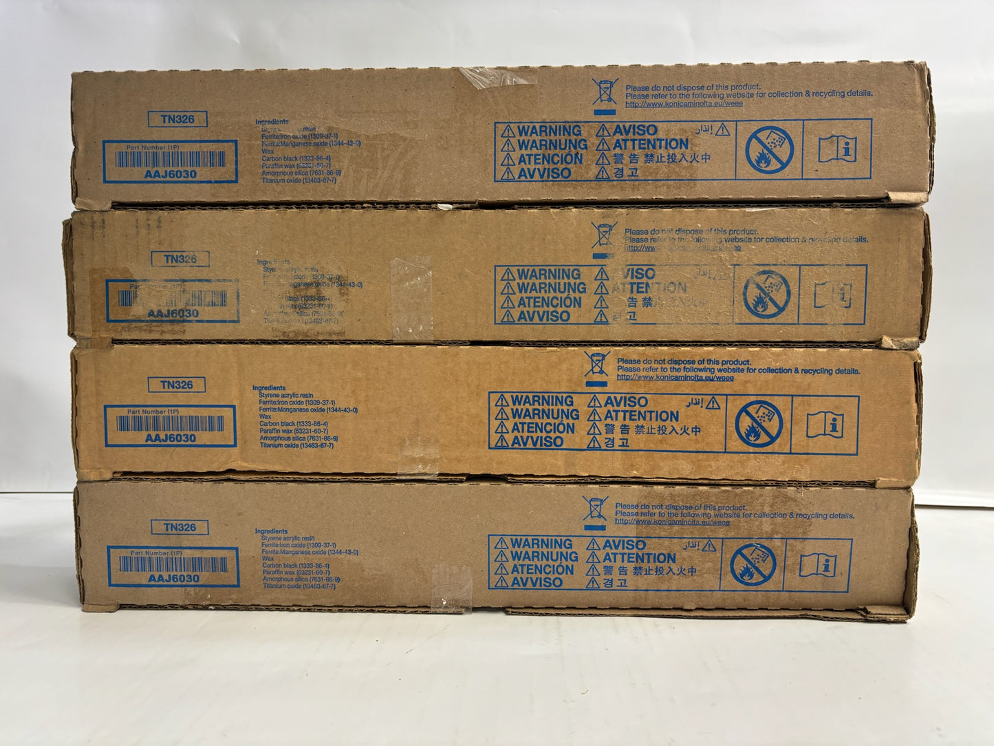 4 New Genuine Konica Bizhub 308e,368e Black Toners TN326 AAJ6030 (Same Day Ship)