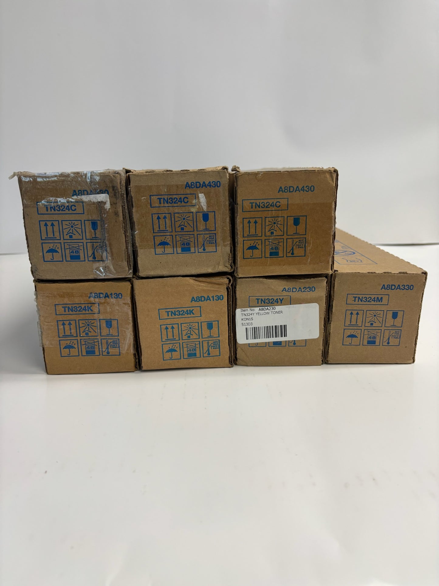 8 Cosmetic Genuine Konica Minolta Bizhub C258,C308,C368 CCCMMYKK Toners TN324