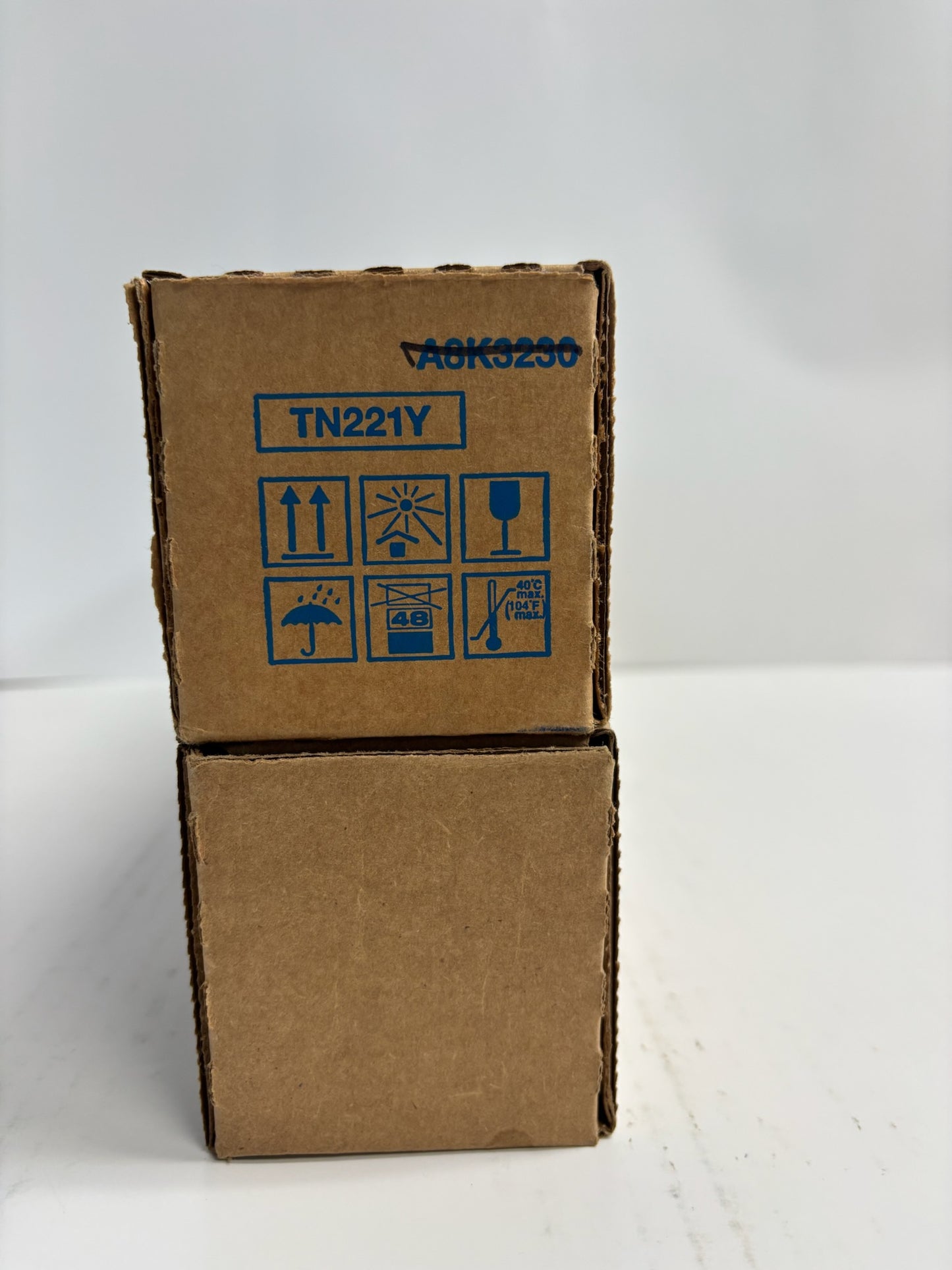 2 OEM Konica Minolta BH C227,C287 Yellow & Black Low Yield Toners TN221Y, TN221K