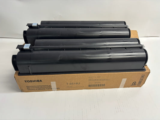 2 Open Genuine Toshiba e-STUDIO 5518A, 6518A, 7518A, 8518A Black Toners T-6518U
