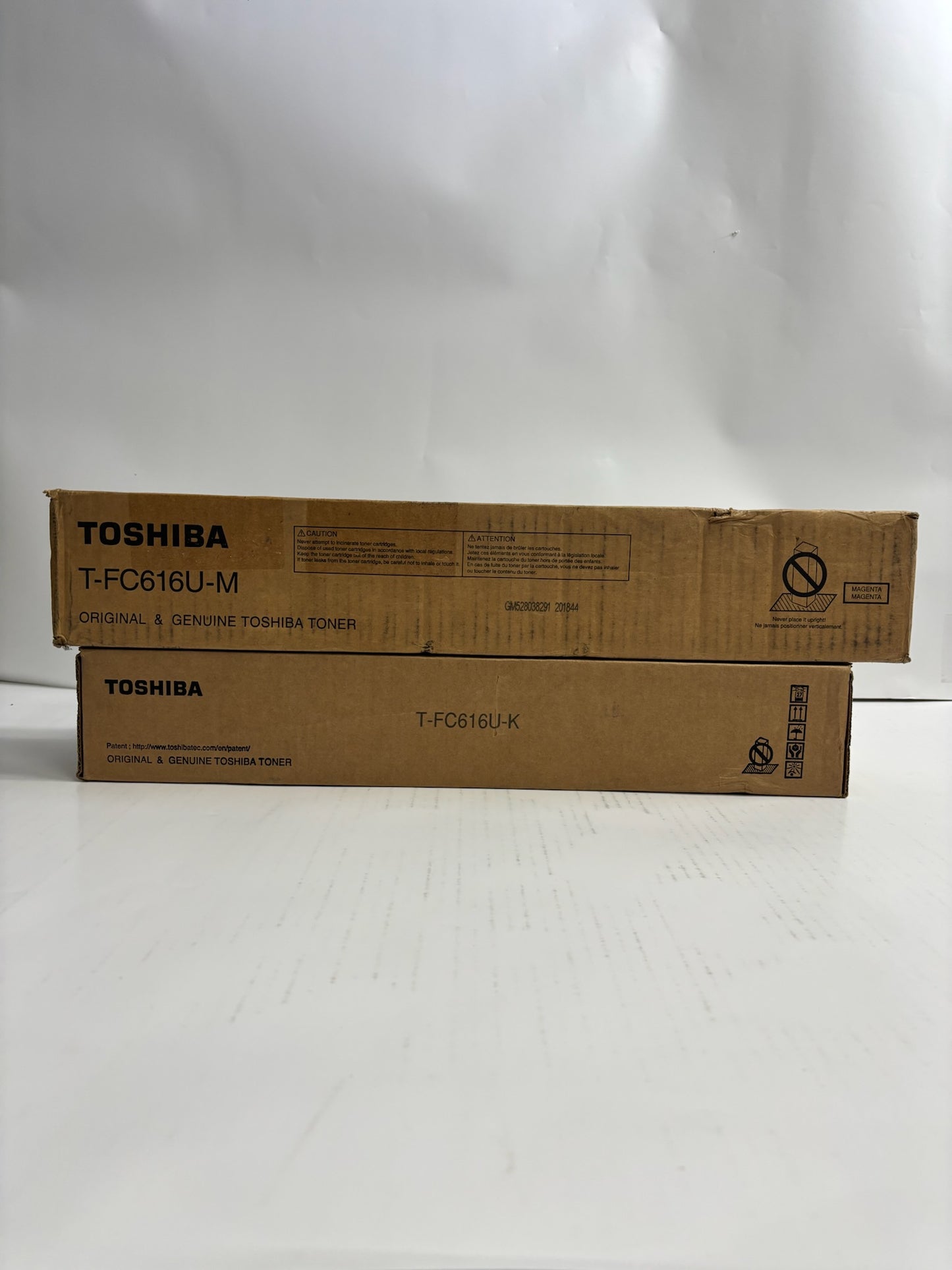 2 Genuine Toshiba e-STUDIO 5516AC,6516AC,7516AC MK Toners T-FC616U-M, T-FC616U-K