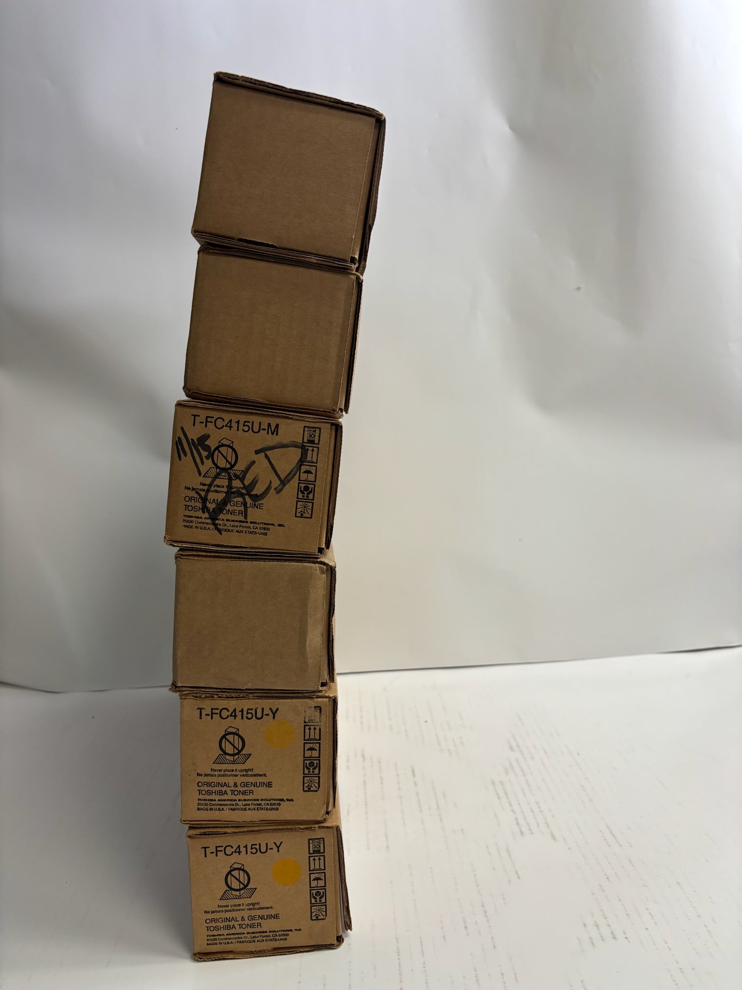 6 New Genuine Toshiba E Studio 2515AC,3015AC CCMMYY Toners T-FC415U (No Black)