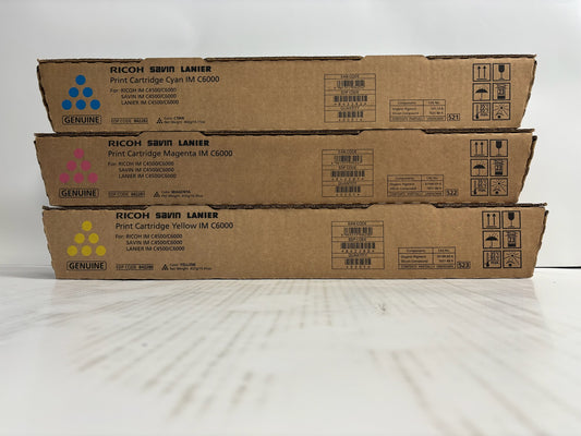 3 New Genuine Ricoh IM C4500,C6000 CMY Toners 842280,842281,842282 (No Black)