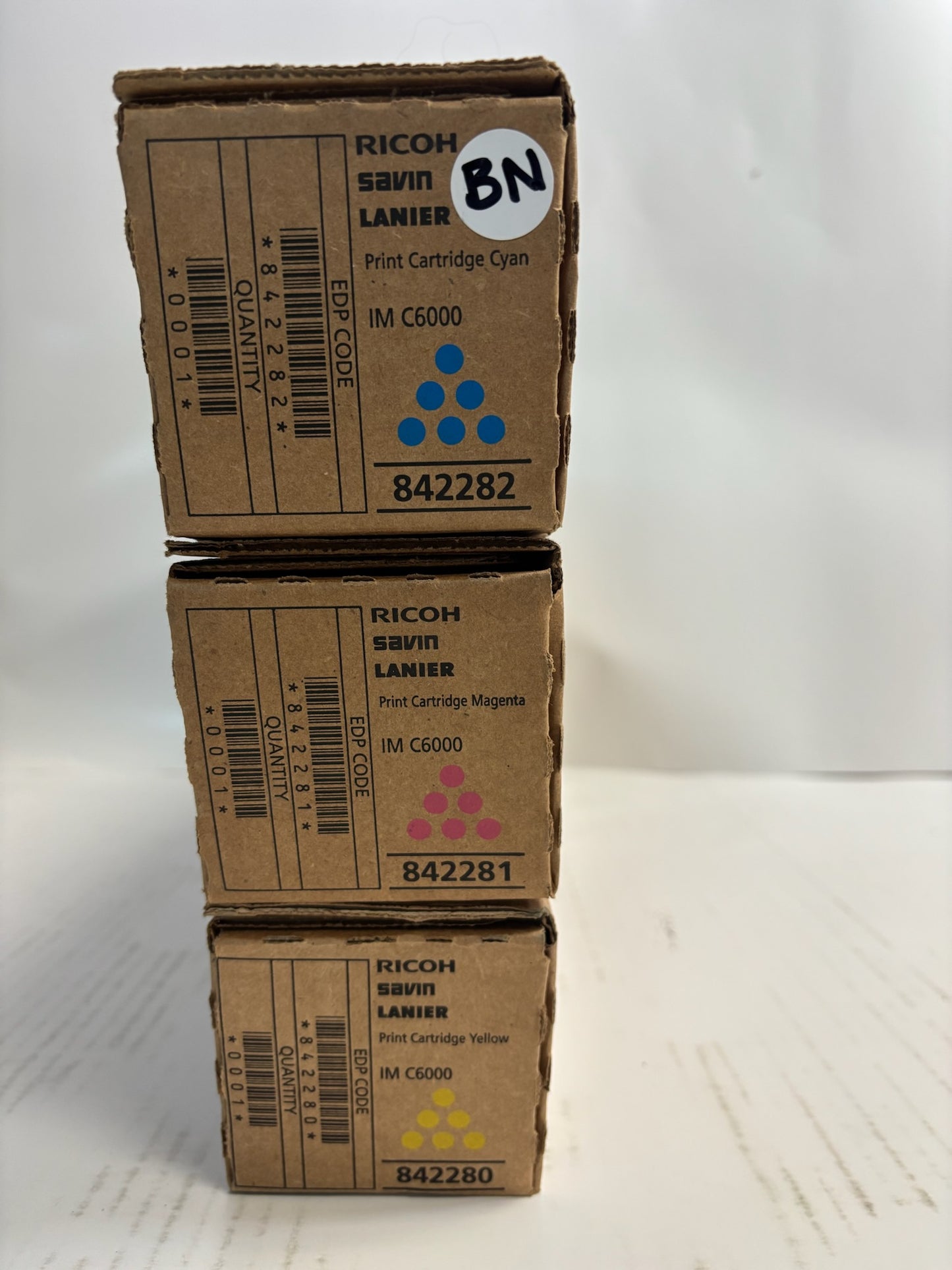 3 New Genuine Ricoh IM C4500,C6000 CMY Toners 842280,842281,842282 (No Black)