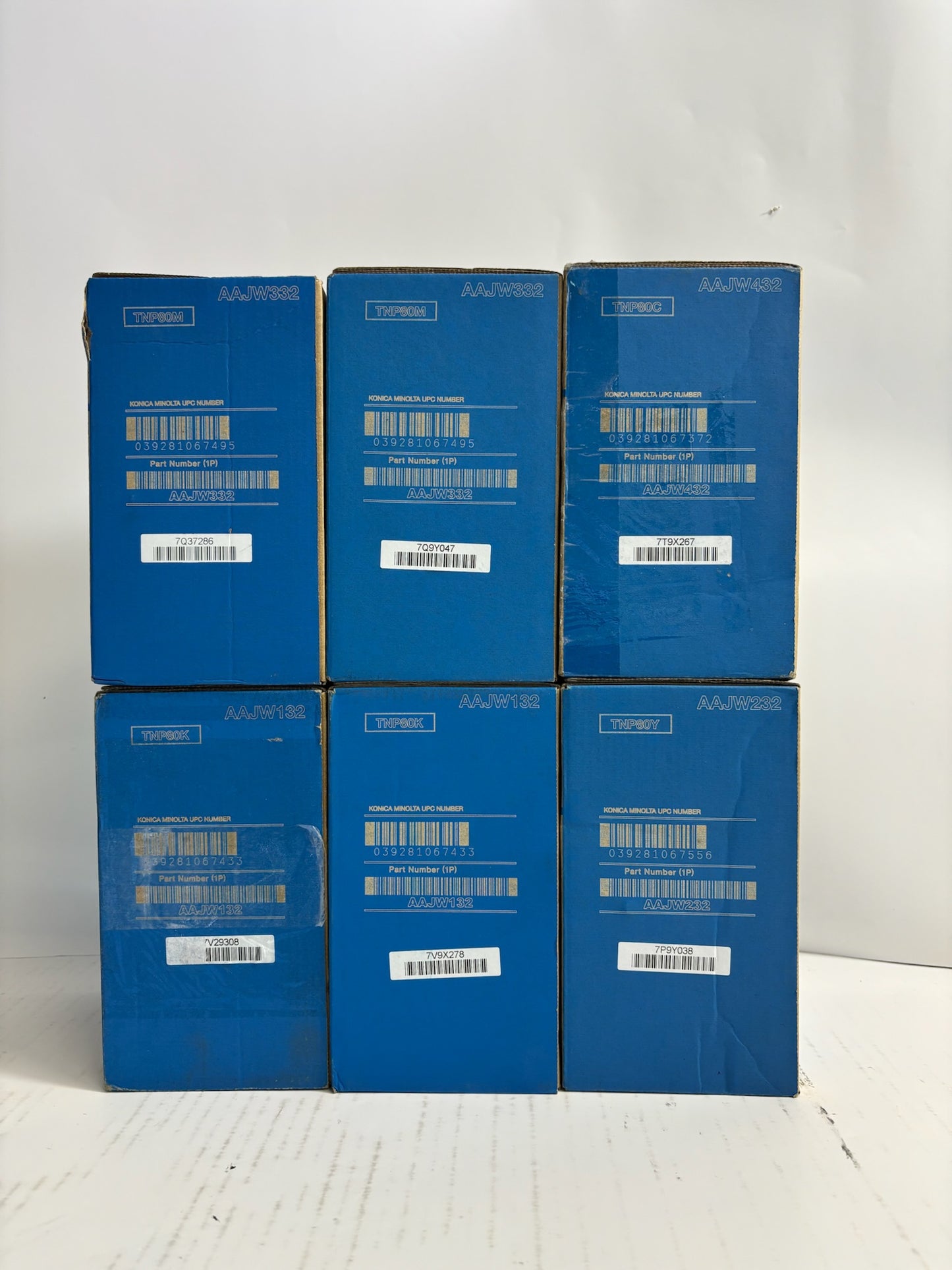 6 Genuine Konica Minolta BH C3320i,C3321i CMMYKK Toners TNP80 Same Day Ship