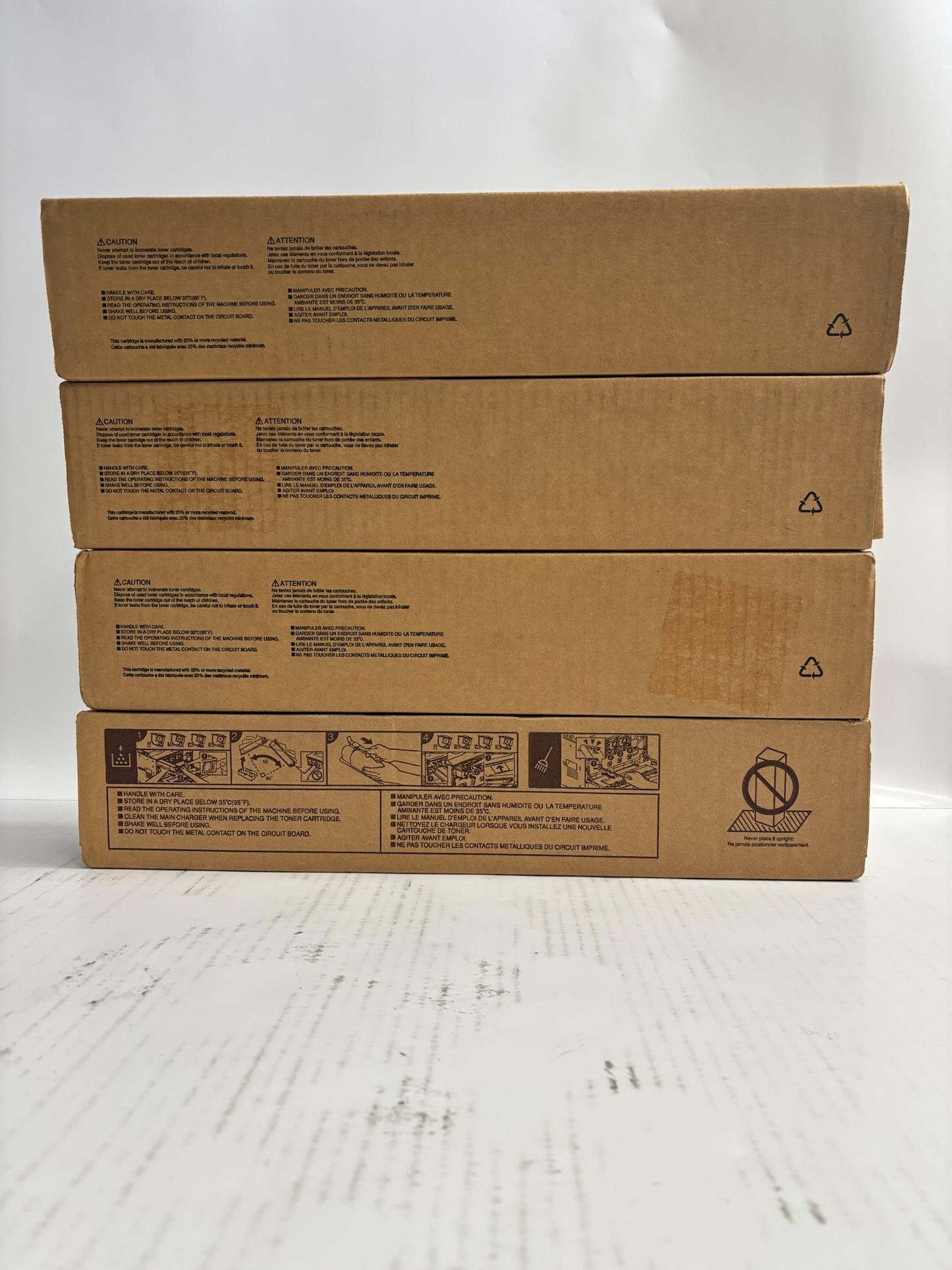 4 Genuine Toshiba e-STUDIO 2505AC,3005AC CMYY T-FC505U Toners (No Black)