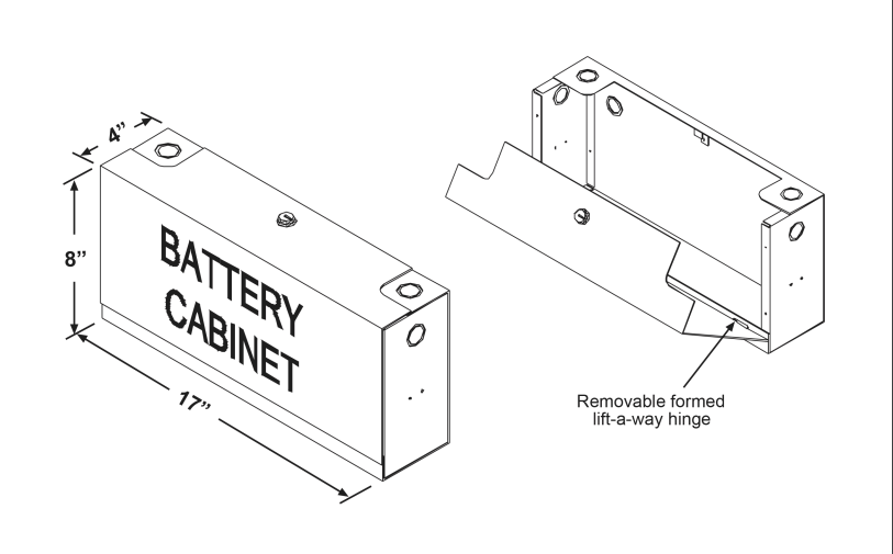 AceROX MBC SSU00505 Mini Battery Cabinets NFPA 72 (1-5.2.9) storage for battery backup