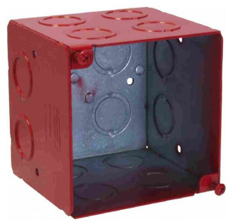 24 PK Orbit (FA-4SEDB-CKO) 4" Steel Square 3-1/2" Box, Red