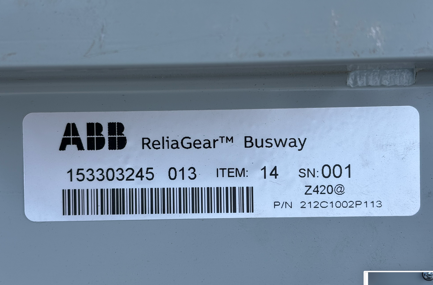 ABB ReliaGear Busway 3000 AMPS 600VOLTS PH3 W4 Bus Duct