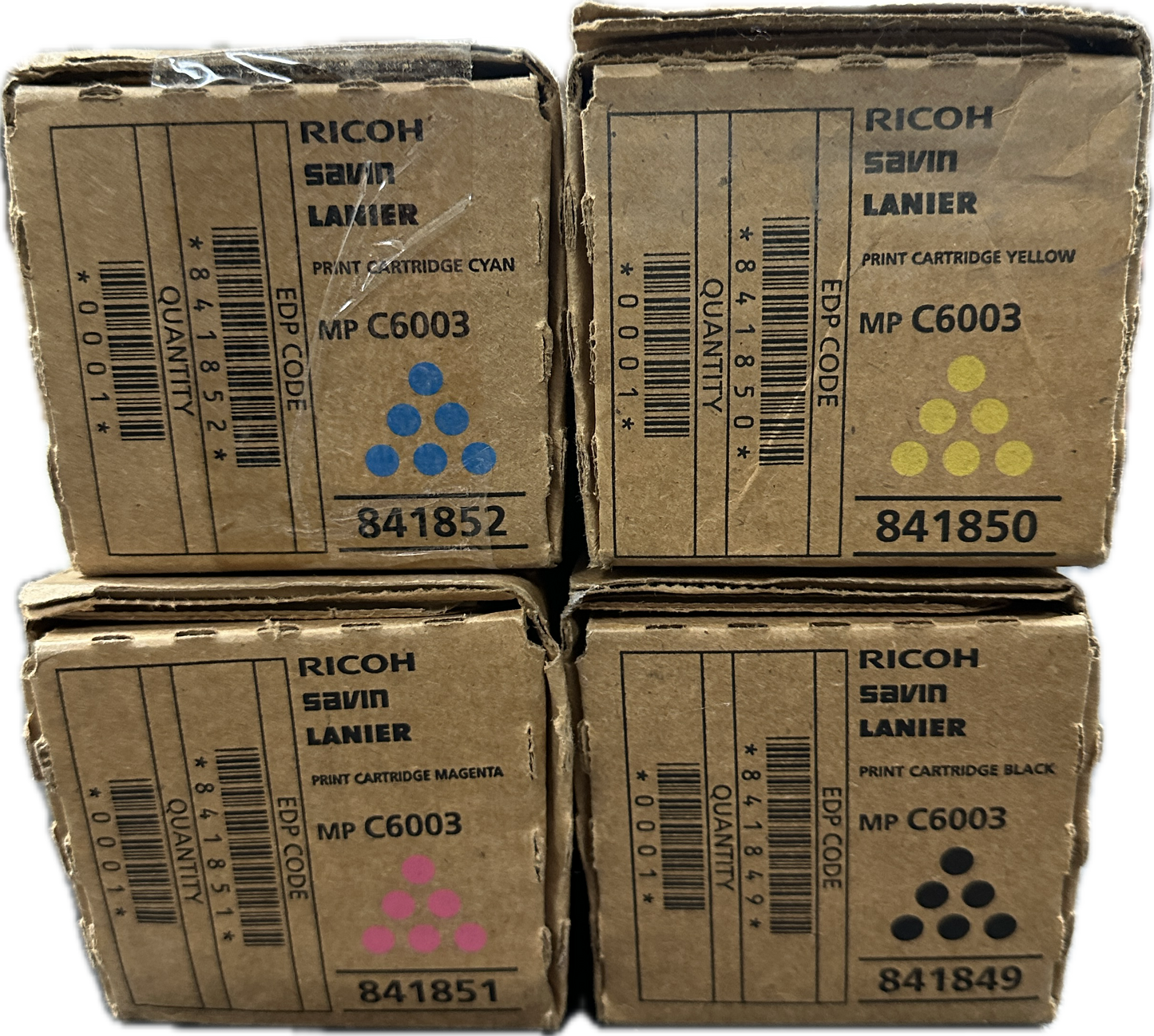 4 OEM Ricoh MPC6003, C4503, C5503, C6004 CMYK Toner Set 841849,50,51,52