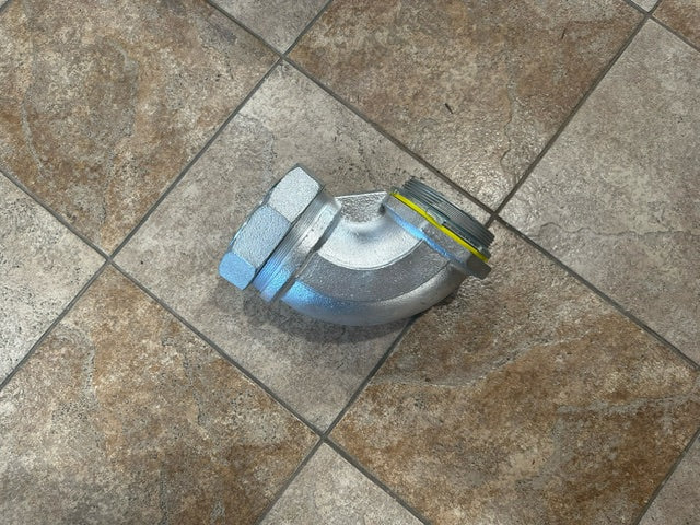 Hubbell-RACO 3556 90-Degree 4" Insulated Liquid-Tight Connector Malleable Iron