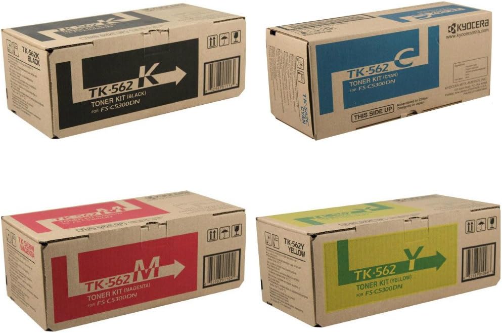 4 OEM Kyocera Mita FS-C5300 C5350 P6030 TK-562CMYK Toner Cartridges