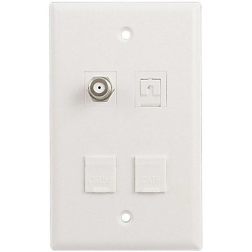 100 PK Primex 125-0961-WT F-Connector Keystone Jack, White