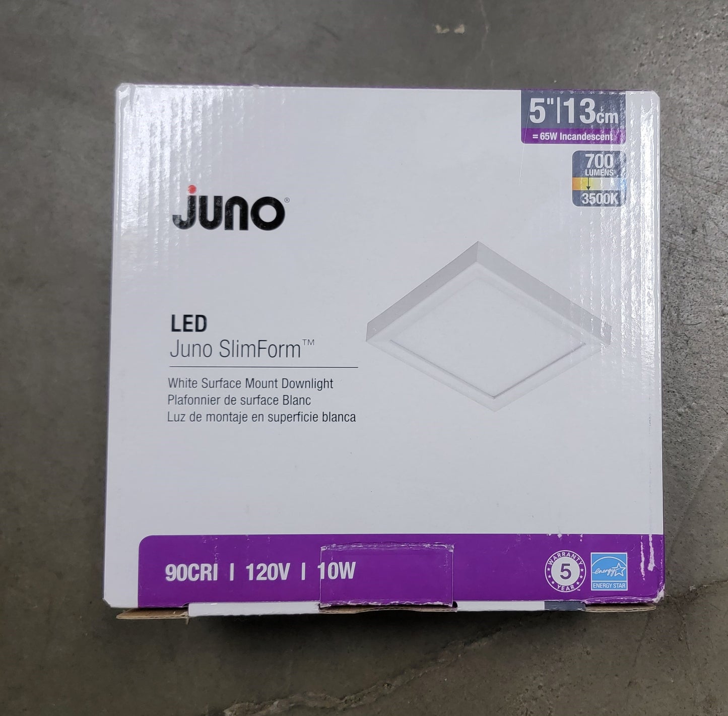 Juno SlimForm LED Downlight - 5" (259ENJ), 700 Lumens, 3500K, 120V, 10W