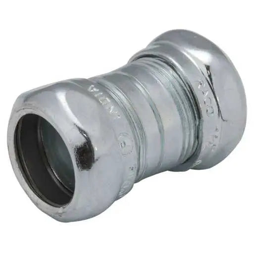 4 Pk Hubbell RACO 2925 1-1/4″ EMT Compression Conduit Coupling Steel Zinc Plated