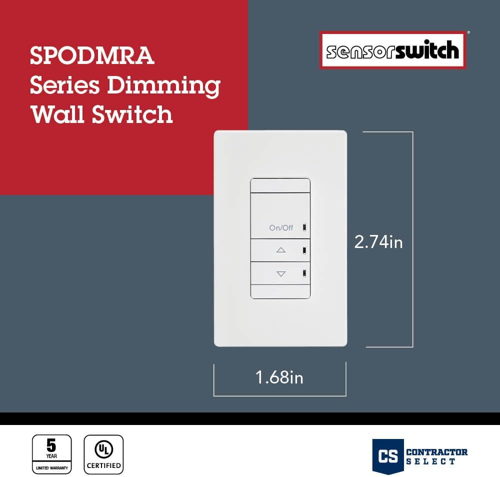 Acuity SPODMRA-MWO-WH Aesthetic Dimming Switch-Pod, Multi-Way Option, Dimming