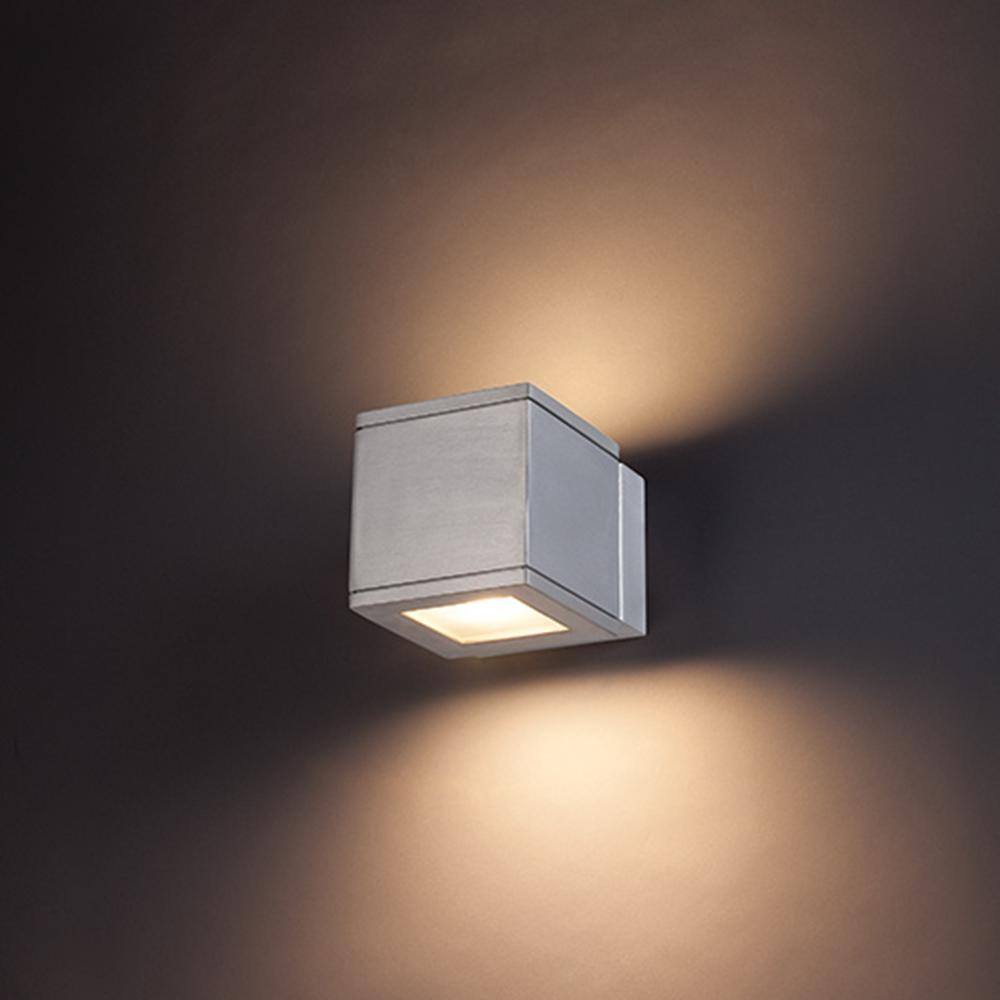 WAC Lighting WS-W2504-AL Brushed Aluminum Rubix 5”W LED Wall Sconce