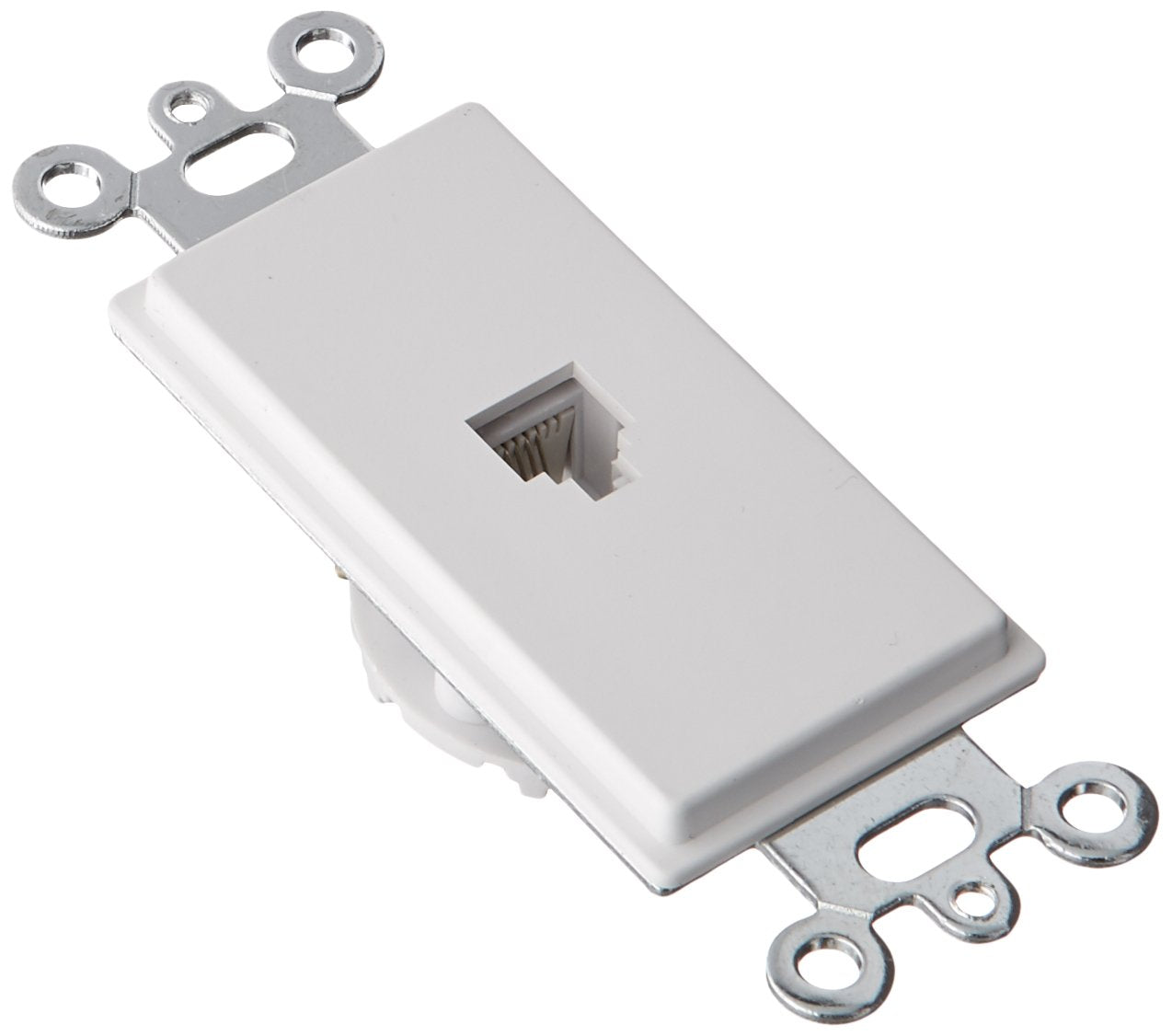 50PK Legrand On‑Q 26TE14‑W 1‑Gang Decorator RJ11 Telephone Jack, White
