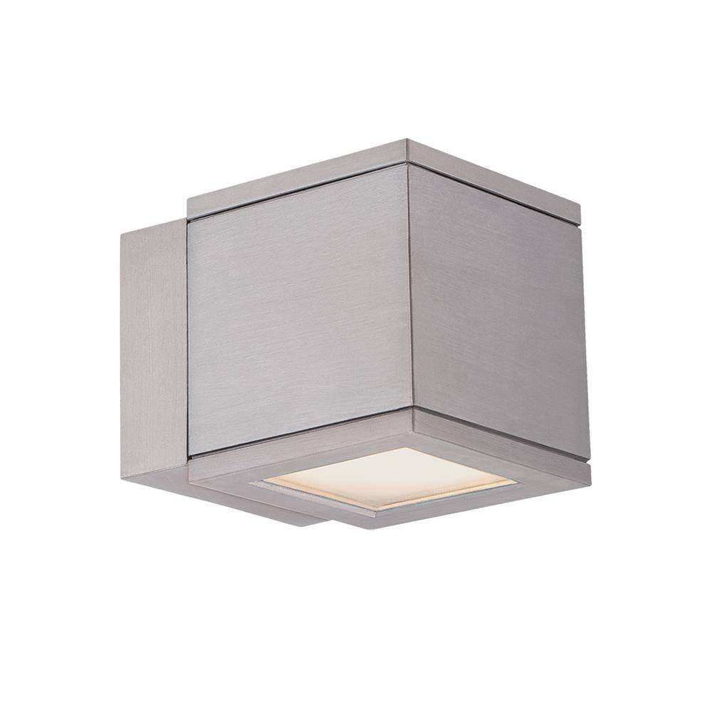 WAC Lighting WS-W2504-AL Brushed Aluminum Rubix 5”W LED Wall Sconce