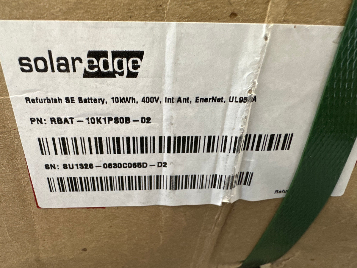 Factory Refurbished New SolarEdge RBAT-10K1PS0B-02 10kWh Battery, Warranty 2035